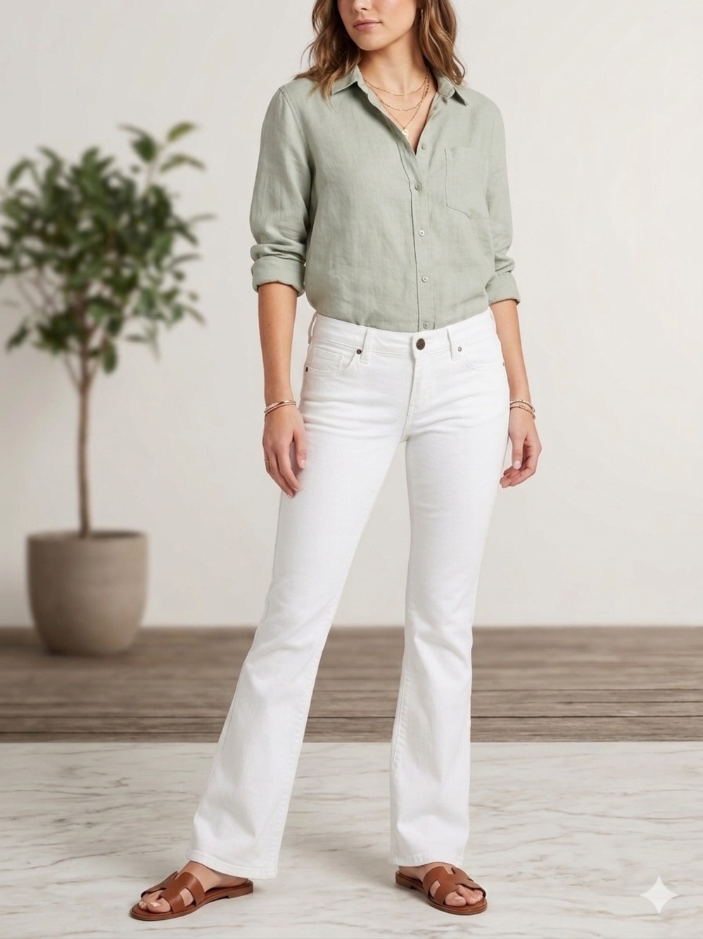 Cabi White Bootcut Flare Jeans Size 8 Style 753R Stretch Denim Women’s Pants